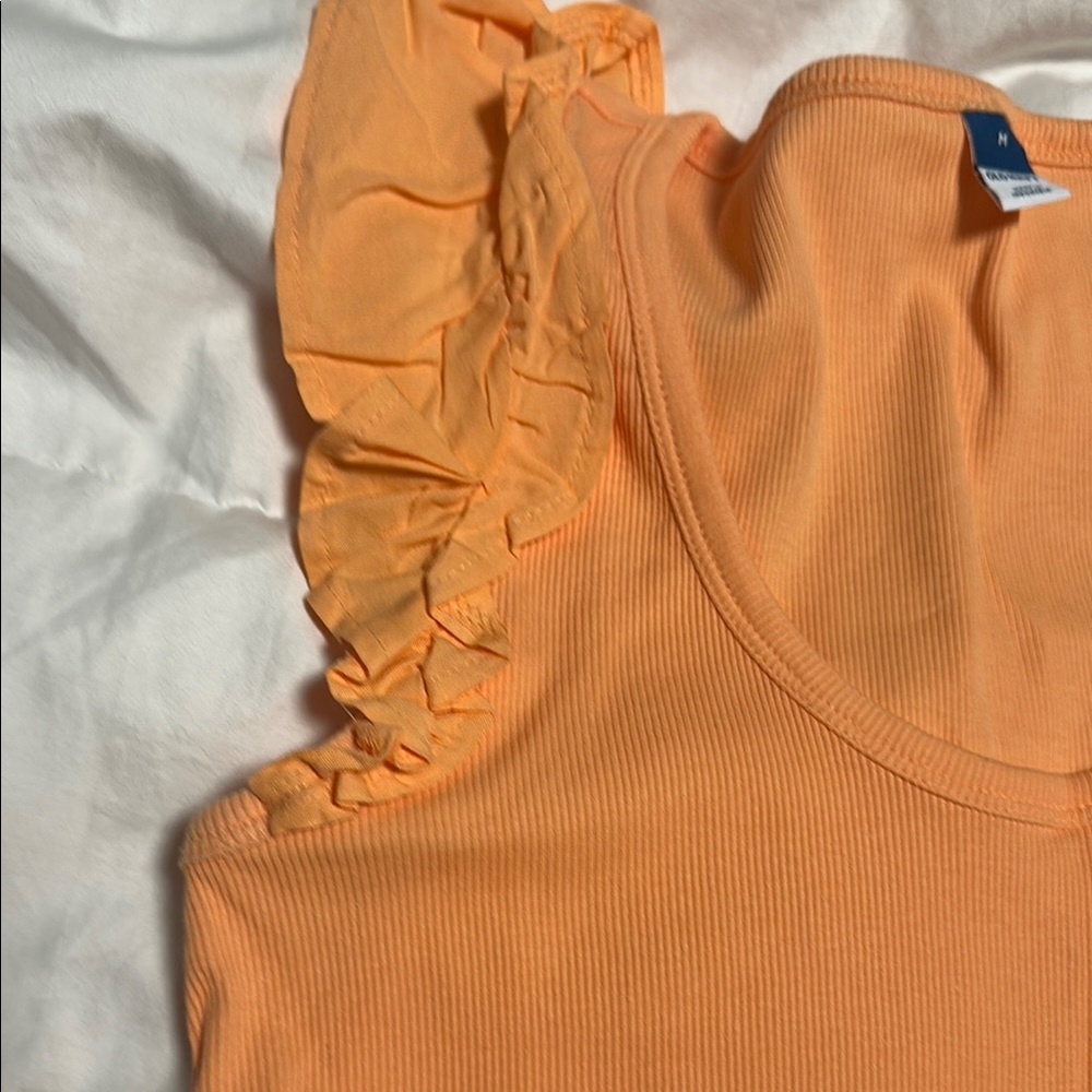 Orange Ruffled Women's Top - Picture 3 of 3